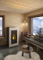 Estufa de pellet canalizable FREEPOINT Vega 10,5 kW blanco - Imagen 2